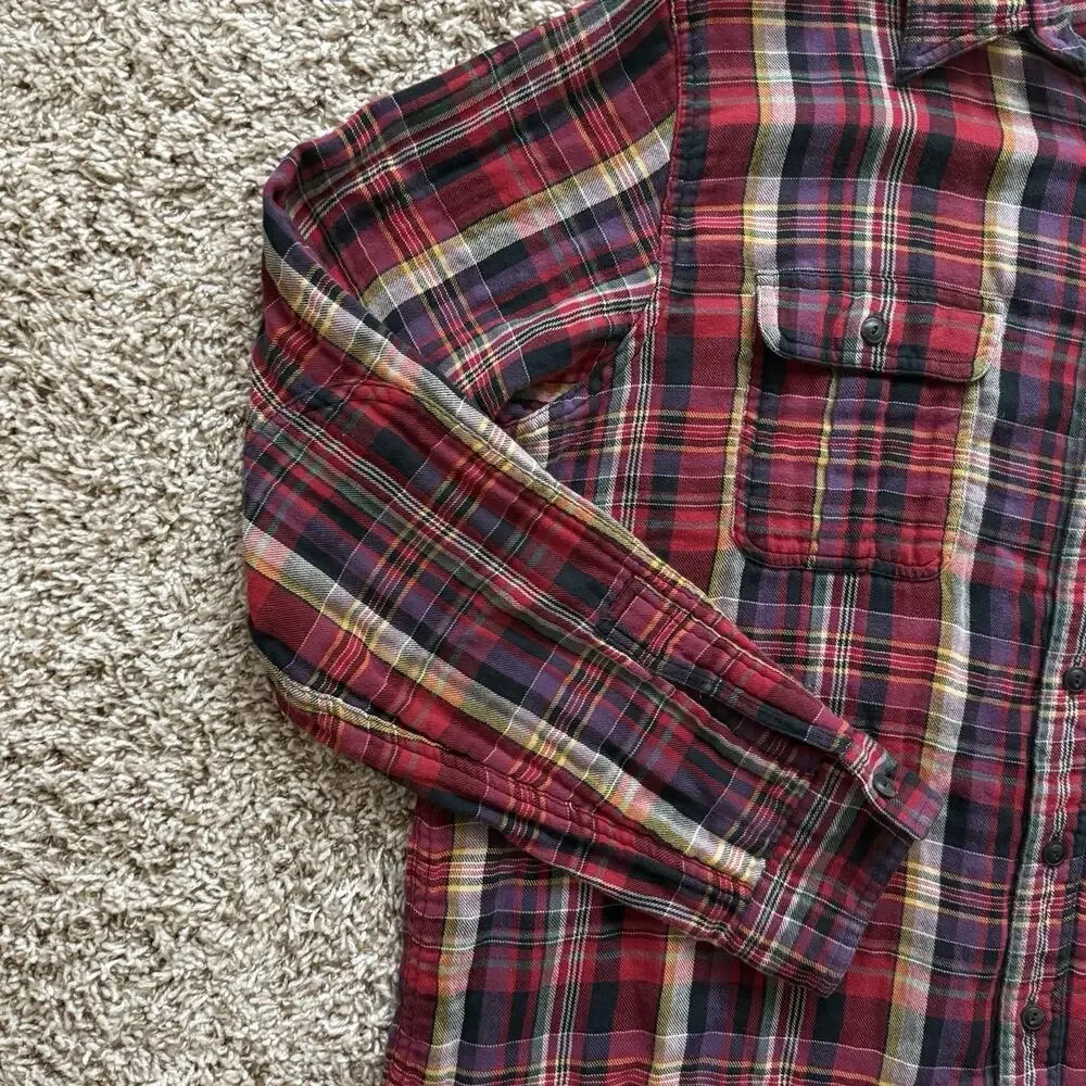 Vintage Polo Ralph Lauren Thick Button Up Red Tartan Plaid Shirt Men’s Size XXL